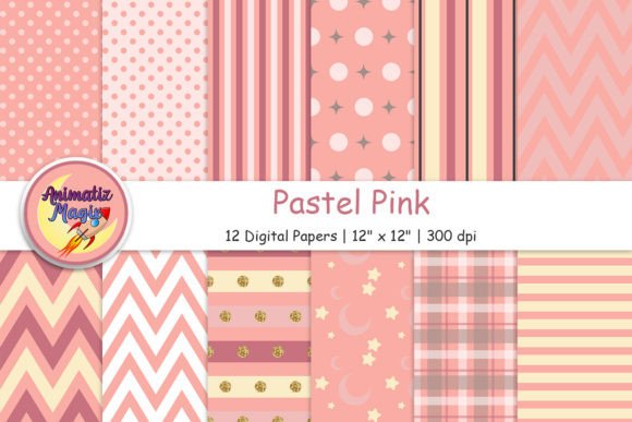 Download 12 Pastel Pink Digital Papers - Papers Collection