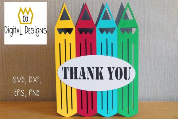Download Thank You Pencil Crayon Card - Teacher - Teacher Collection