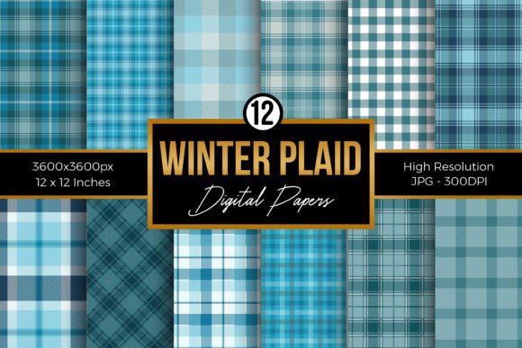 Download Winter Plaid Pattern Digital Papers - Papers Collection