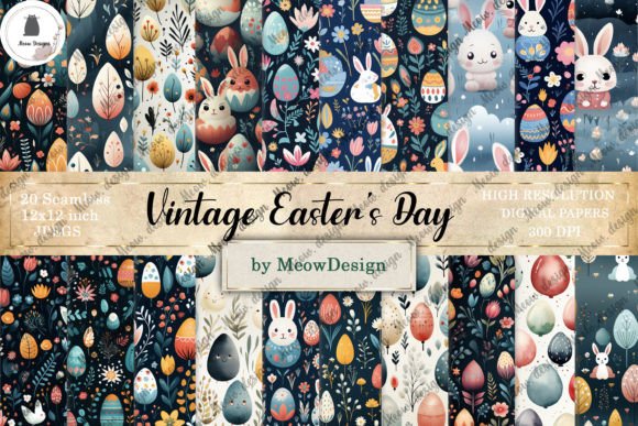 Download Vintage Easter Digital Papers - Papers Collection