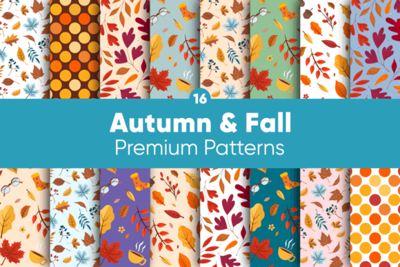 Download Autumn &amp; Fall Digital Papers Patterns - Papers Collection
