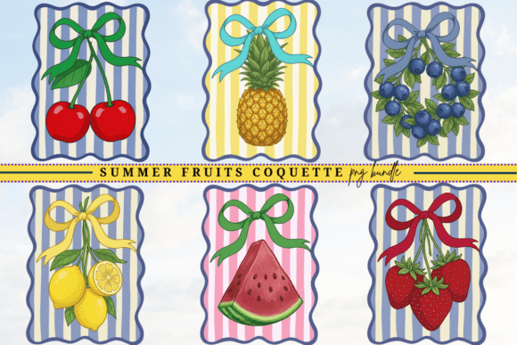 Download Retro Preppy Summer Fruits Coquette Png - Fruits Collection