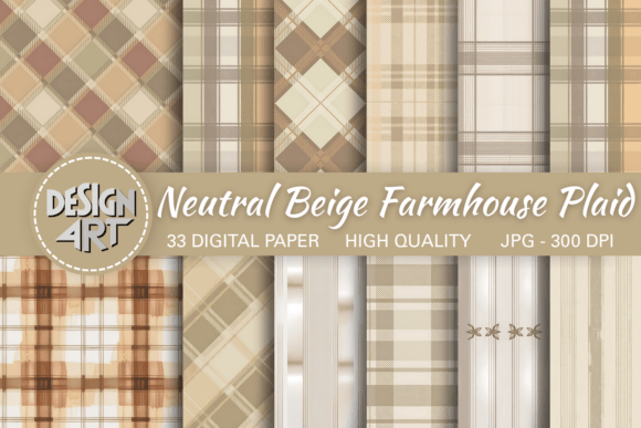 Download Neutral Beige Farmhouse Plaid Pattern - Premium Resources