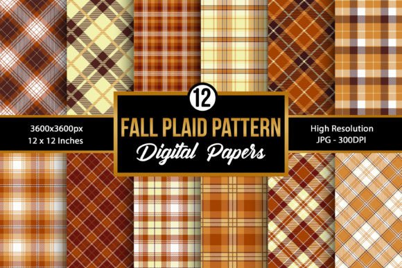 Download Fall Plaid Pattern Digital Papers - Papers Collection