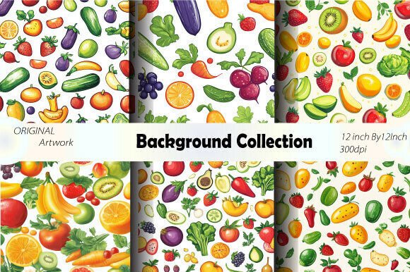 Download Fruits Veggies Background Seamless - Fruits Collection