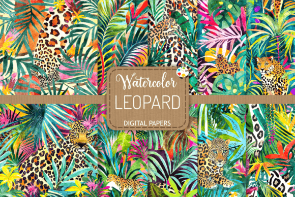 Download Leopard Set 2 - Wild Watercolor Papers - Papers Collection