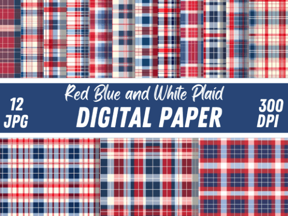 Download Red Blue White Plaid Papers Patterns - Papers Collection