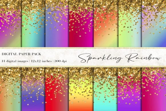 Download Sparkling Rainbow Digital Papers - Papers Collection