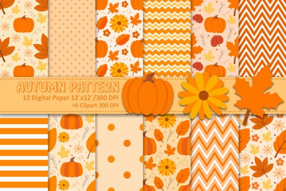 Download Autumn Digital Papers and Clipart - Papers Collection