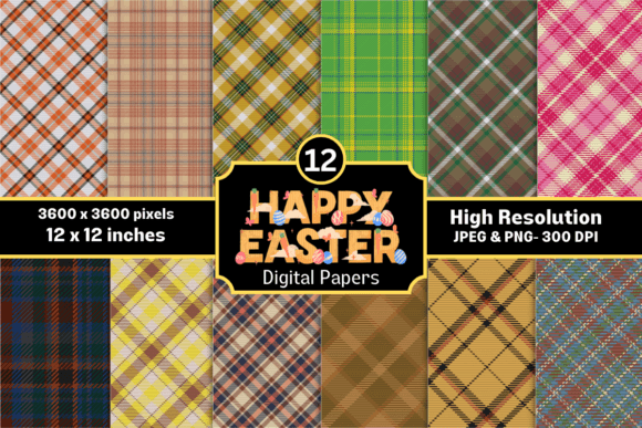 Download Easter Spring Plaid Digital Papers - Papers Collection
