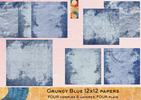 Download Grungy Blue 12 X 12 Papers - Papers Collection