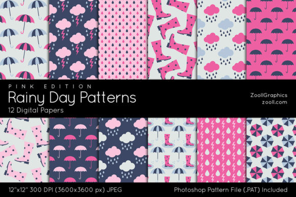 Download Rainy Day Pink Digital Papers - Papers Collection
