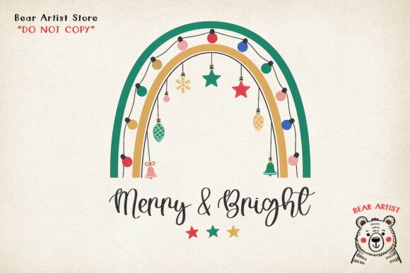 Download Merry &amp; Bright Rainbow Ornaments - Bright rainbow Collection