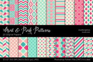 Download Mint and Pink Digital Papers - Papers Collection