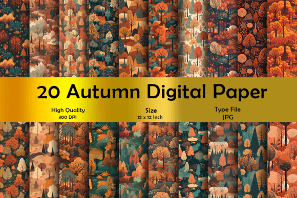 Download Autumn Digital Papers, Big Bundle - Papers Collection