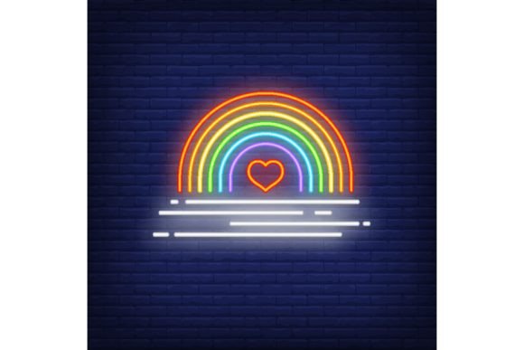 Download Bright Rainbow Neon Sign. Glowing Colorf - Bright rainbow Collection