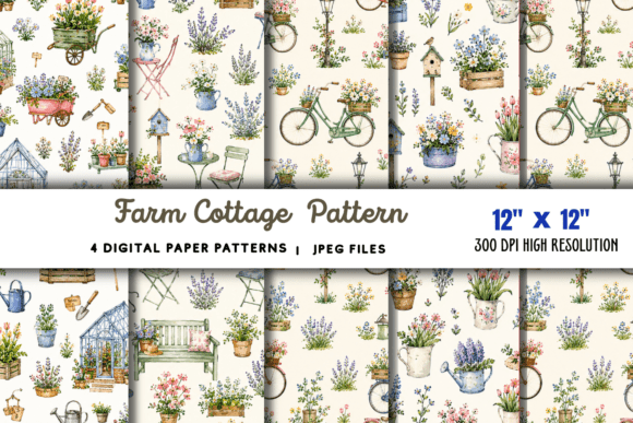Download Farm Cottage Pattern, Farmhouse Pattern - Premium Resources