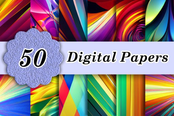 Download 50 Abstract Rainbow Light Digital Papers - Papers Collection
