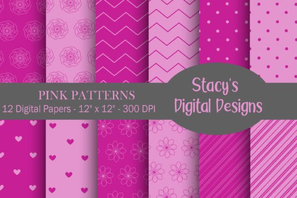 Download Pink Digital Papers - Pink Patterns - Papers Collection