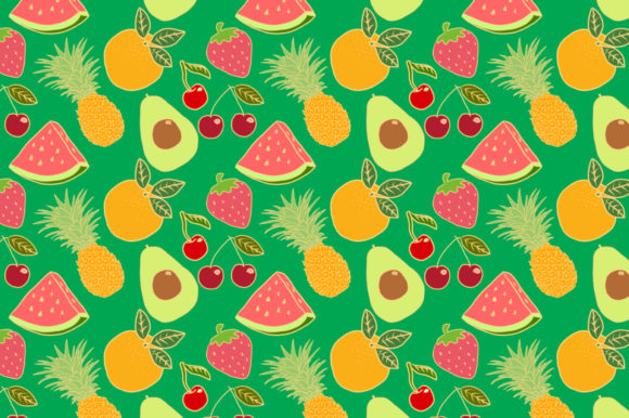 Download Fruits Pattern Background Digital Paper - Fruits Collection