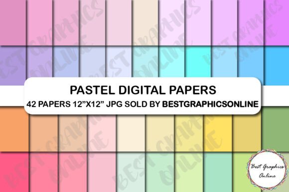 Download 42 Pastels Digital Papers Light Colors - Papers Collection