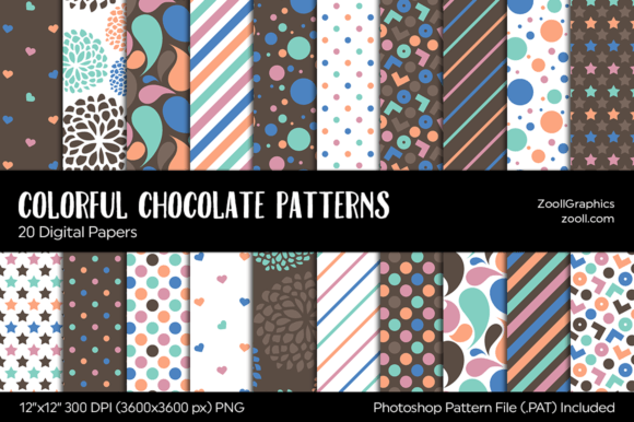 Download Colorful Chocolate Digital Papers - Papers Collection