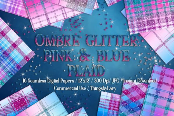 Download Seamless Ombre Glitter Plaid Papers - Papers Collection