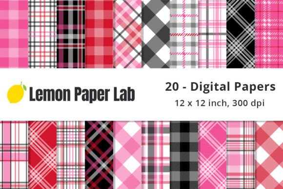 Download Pink, Red, Black and White Plaid Papers - Papers Collection