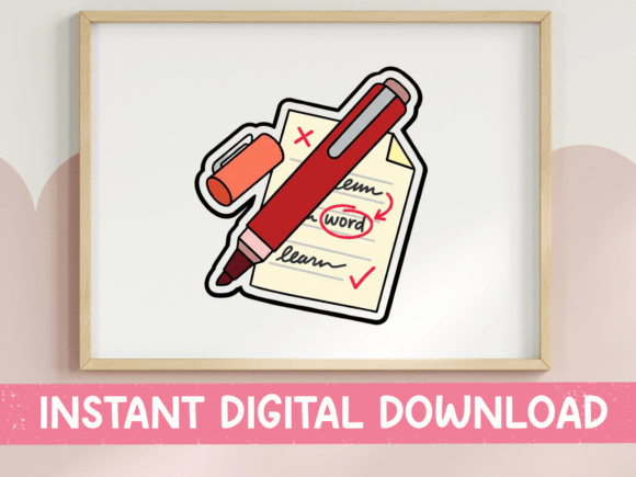 Download Red Pen Grading Paper Teacher Sticker - Teacher Collection
