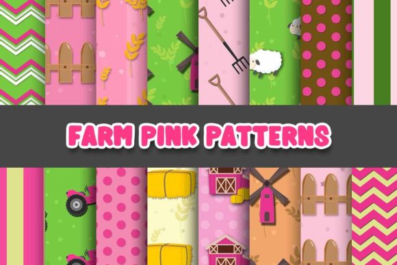 Download Farm Pink Digital Papers Patterns - Papers Collection
