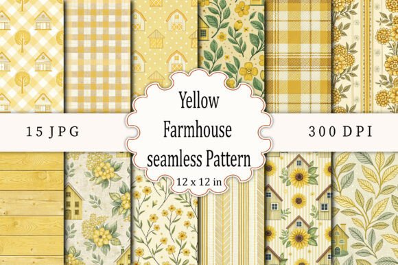 Download Yellow Farmhouse Seamless Pattern - Premium Resources
