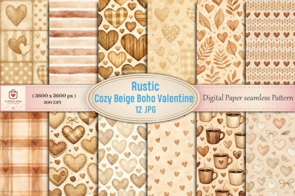 Download Rustic Cozy Beige Boho Valentine Digital - Premium Resources