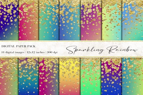 Download Sparkling Rainbow Digital Papers - Papers Collection