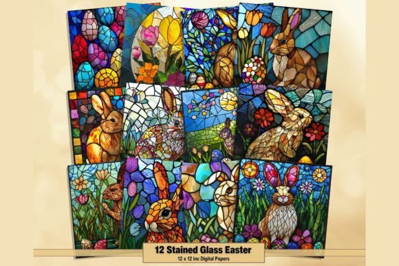 Download Stained Glass Easter Digital Papers - Papers Collection