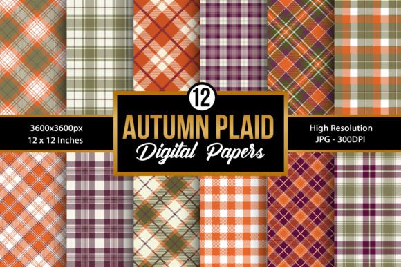 Download Autumn Plaid Pattern Digital Papers - Papers Collection