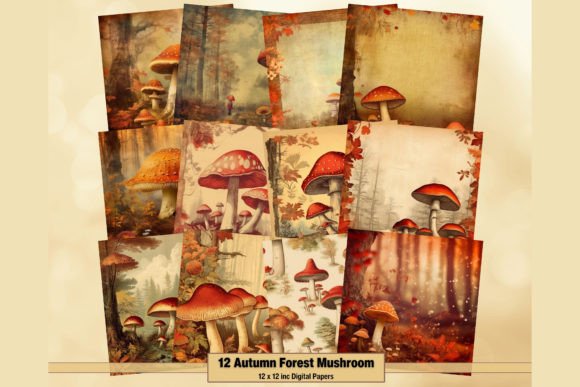 Download Forest Mushroom Fall Digital Papers - Papers Collection