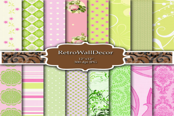 Download Mint and Pink Digital Papers - Papers Collection