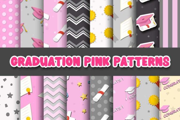 Download Graduation Pink Digital Papers Patterns - Papers Collection