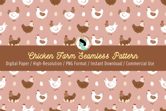 Download Chicken Farm Seamless Pattern PNG - Premium Resources