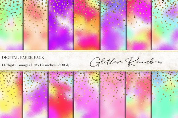 Download Glitter Rainbow Digital Papers - Papers Collection