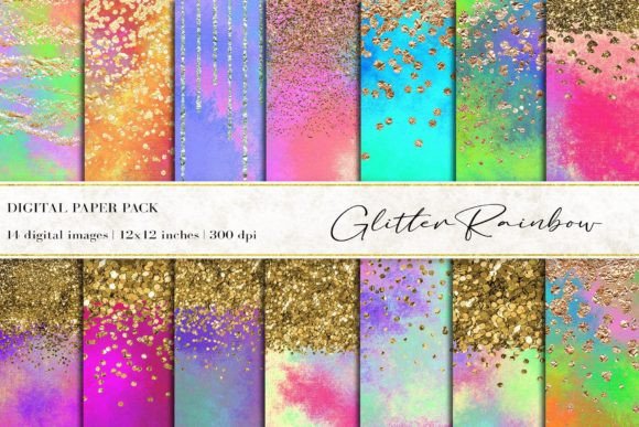 Download Glitter Rainbow Digital Papers - Papers Collection