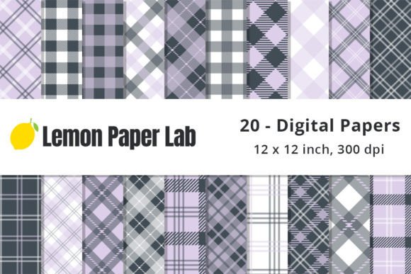 Download Lavender Purple &amp; Navy Blue Plaid Papers - Papers Collection