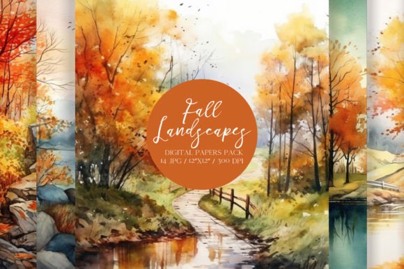 Download Watercolor Fall Autumn Digital Papers - Papers Collection