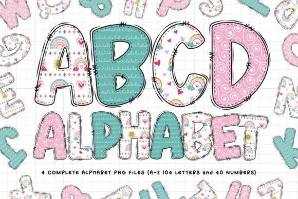 Download Bright Rainbow Alphabet PNG Sublimation - Bright rainbow Collection