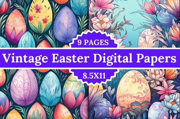 Download Vintage Easter Digital Papers - Papers Collection